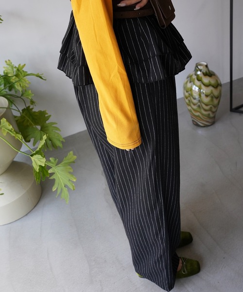 SANSeLF(サンセルフ)の「【SANSeLF】ティアードフリルストライプパンツ saw26a015(その他パンツ・レディース・グレー/ブラック・FREE)」の15枚目の写真