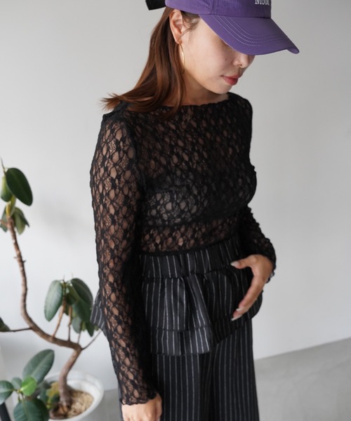 SANSeLF(サンセルフ)の「【SANSeLF】ティアードフリルストライプパンツ saw26a015(その他パンツ・レディース・グレー/ブラック・FREE)」の18枚目の写真
