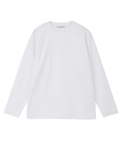 MEN'S MELROSE(メンズメルローズ)の「マーセライズドスムースロンT(Tシャツ/カットソー・メンズ・ホワイト/ブラック/ホワイト×ブラック・2/4/3)」の12枚目の写真