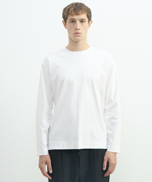 MEN'S MELROSE(メンズメルローズ)の「マーセライズドスムースロンT(Tシャツ/カットソー・メンズ・ホワイト/ブラック/ホワイト×ブラック・2/4/3)」の14枚目の写真
