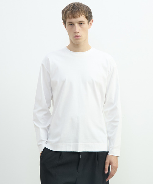 MEN'S MELROSE(メンズメルローズ)の「マーセライズドスムースロンT(Tシャツ/カットソー・メンズ・ホワイト/ブラック/ホワイト×ブラック・2/4/3)」の21枚目の写真