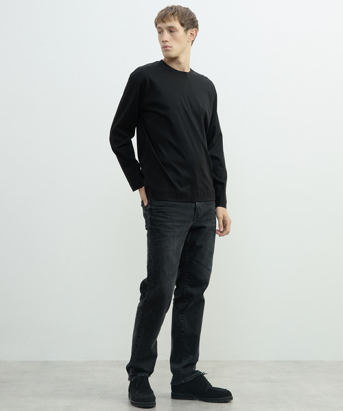 MEN'S MELROSE(メンズメルローズ)の「マーセライズドスムースロンT(Tシャツ/カットソー・メンズ・ホワイト/ブラック/ホワイト×ブラック・2/4/3)」の10枚目の写真