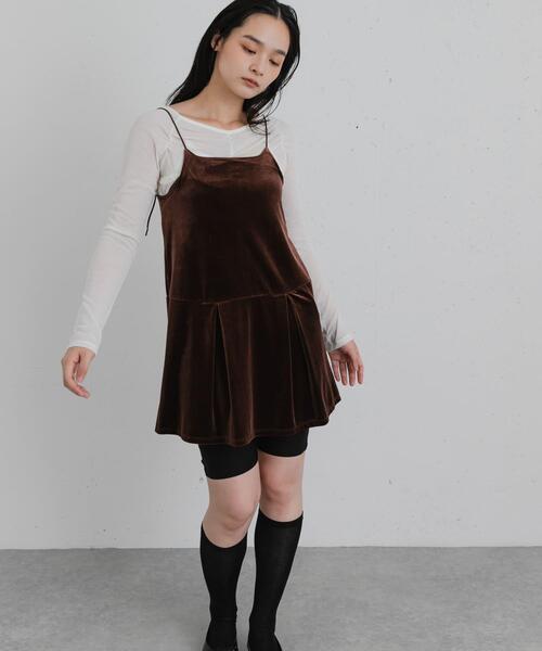 SENSE OF PLACE by URBAN RESEARCH(センスオブプレイスバイアーバンリサーチ)の「ベロアチュニックキャミソール(チュニック・レディース・ブラック/ブラウン・ONE)」の8枚目の写真