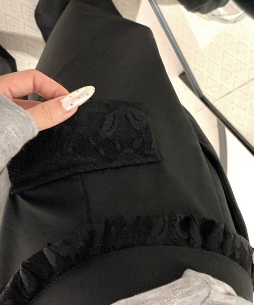 Teem Store(チームストア)の「ウエストレースフリル ドッキングワイドスラックス(スラックス・レディース・グレー/ブラック・S/M/L)」の17枚目の写真