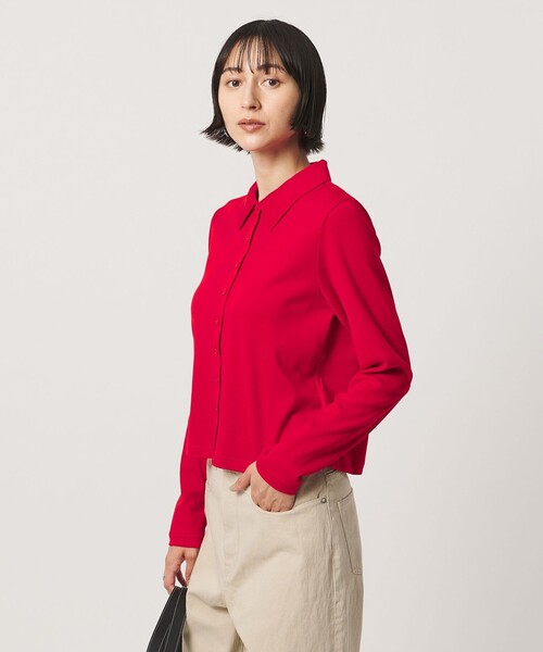 UNITED ARROWS(ユナイテッドアローズ)の「コットン フライス ポロシャツ(Tシャツ/カットソー・レディース・ブラック/ライトピンク/レッド・FREE)」の3枚目の写真