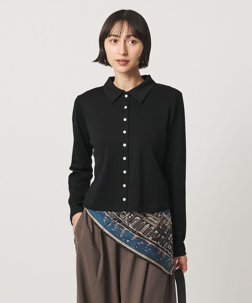 UNITED ARROWS(ユナイテッドアローズ)の「コットン フライス ポロシャツ(Tシャツ/カットソー・レディース・ブラック/ライトピンク/レッド・FREE)」の14枚目の写真