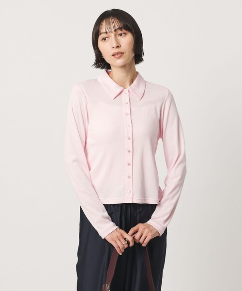 UNITED ARROWS(ユナイテッドアローズ)の「コットン フライス ポロシャツ(Tシャツ/カットソー・レディース・ブラック/ライトピンク/レッド・FREE)」の10枚目の写真