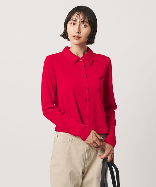 UNITED ARROWS(ユナイテッドアローズ)の「コットン フライス ポロシャツ(Tシャツ/カットソー・レディース・ブラック/ライトピンク/レッド・FREE)」の13枚目の写真
