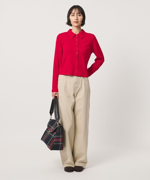 UNITED ARROWS(ユナイテッドアローズ)の「コットン フライス ポロシャツ(Tシャツ/カットソー・レディース・ブラック/ライトピンク/レッド・FREE)」の5枚目の写真