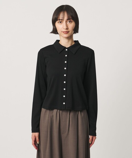 UNITED ARROWS(ユナイテッドアローズ)の「コットン フライス ポロシャツ(Tシャツ/カットソー・レディース・ブラック/ライトピンク/レッド・FREE)」の7枚目の写真