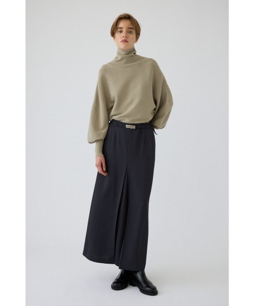 RIM.ARK(リムアーク)の「Belt set tuck pleats SK(ベルト セット タック プリーツ スカート)(スカート・レディース・グレー/ブラック・38/36)」の2枚目の写真