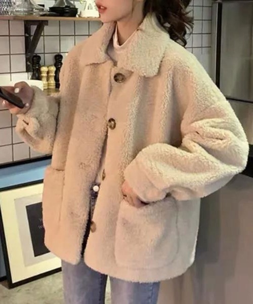 Flugge(フラッジー)の「フロントポケットボアジャケット(その他アウター・レディース・アイボリー・LARGE)」の7枚目の写真