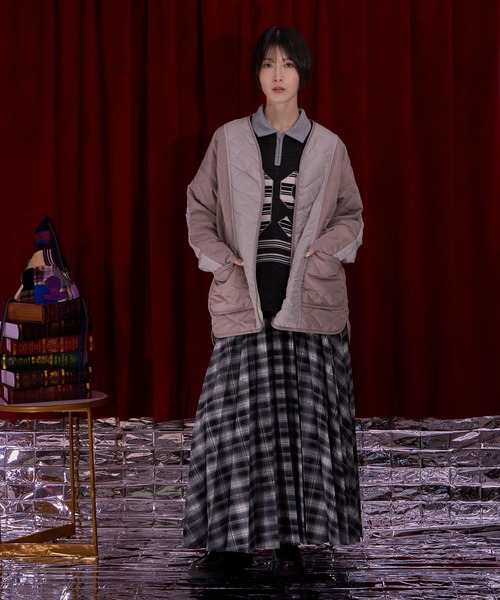 Nora Lily(ノラリリー)の「【Nora Lily】Bi Quilting Zip-up Blouson(ブルゾン・レディース・カーキ/グレー/ネイビー・FREE)」の6枚目の写真