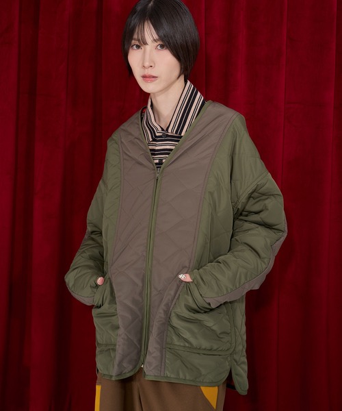 Nora Lily(ノラリリー)の「【Nora Lily】Bi Quilting Zip-up Blouson(ブルゾン・レディース・カーキ/グレー/ネイビー・FREE)」の19枚目の写真