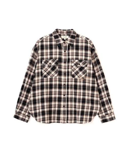 AVIREX（アヴィレックス）の「CHEMICAL WASH CHECK SHIRTS（シャツ/ブラウス・レディース・ベージュ/ライトブラウン/オフホワイト・F）」の3枚目の写真