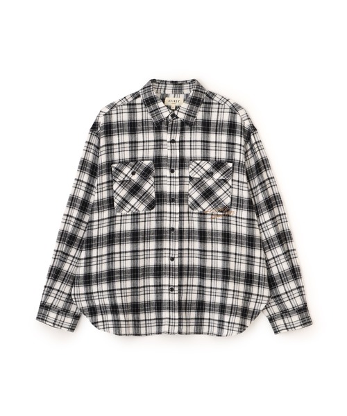 AVIREX（アヴィレックス）の「CHEMICAL WASH CHECK SHIRTS（シャツ/ブラウス・レディース・ベージュ/ライトブラウン/オフホワイト・F）」の11枚目の写真