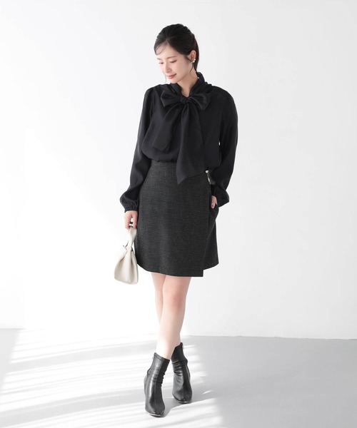 Mirenue(ミレニュー)の「シアーボウタイオーガンジーブラウス(シャツ/ブラウス・レディース・ホワイト/ピンク/ブラック・FREE)」の17枚目の写真