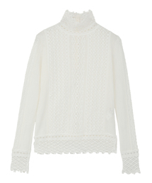 LACE COMBI HIGH NECK PULLOVER