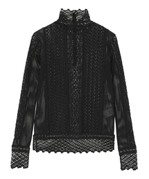 LACE COMBI HIGH NECK PULLOVER