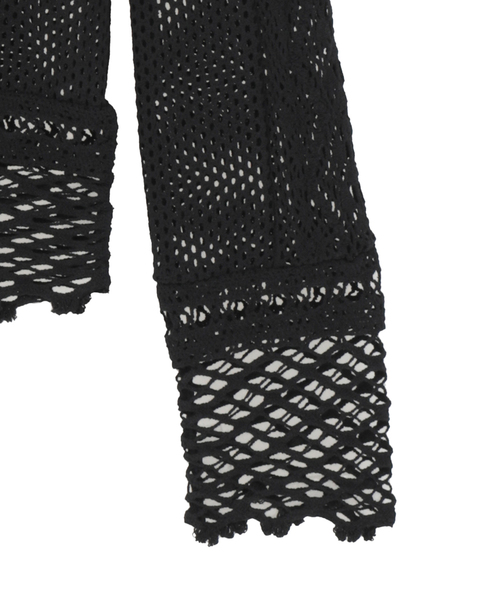 CURRENTAGE(カレンテージ)の「LACE COMBI HIGH NECK PULLOVER(Tシャツ/カットソー・レディース・ホワイト/ブラック・1)」の5枚目の写真