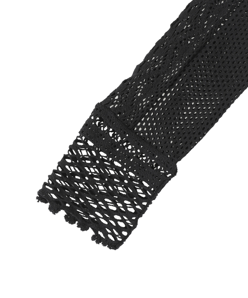 CURRENTAGE(カレンテージ)の「LACE COMBI HIGH NECK PULLOVER(Tシャツ/カットソー・レディース・ホワイト/ブラック・1)」の7枚目の写真