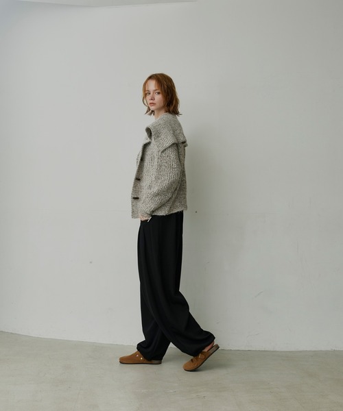 uchi.(ウチ)の「ミックスヤーンビッグカラートグルニットカーディガン(ニット/セーター・レディース・ブラウン/グリーン/グレー・FREE)」の12枚目の写真