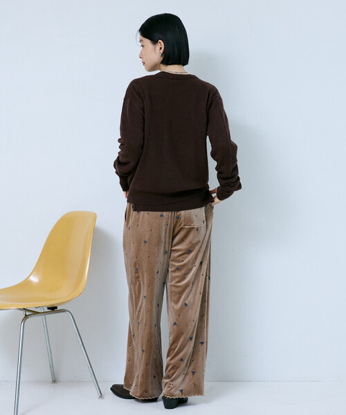 FREAK'S STORE（フリークスストア）の「ベロア 刺繍 スカラップ イージーパンツ（その他パンツ・レディース・ブラウン/キャメル/ブラック・ﾌﾘ-）」の14枚目の写真