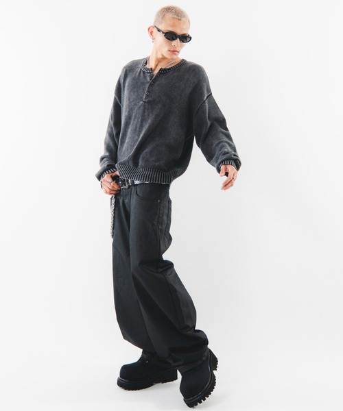 SHORT ROUND(ショートラウンド)の「SHORT ROUND/【26年秋冬新作】コ-ティングカーブデニムパンツ(デニムパンツ・メンズ・ブラック系3・LARGE/MEDIUM)」の18枚目の写真
