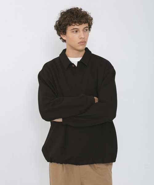 URBAN RESEARCH Sonny Label(アーバンリサーチサニーレーベル)の「ボンディング襟付きプルオーバー(ポロシャツ・メンズ・ネイビー/ブラック/グレー・LARGE/MEDIUM)」の1枚目の写真