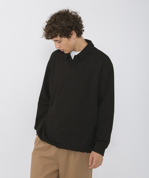 URBAN RESEARCH Sonny Label(アーバンリサーチサニーレーベル)の「ボンディング襟付きプルオーバー(ポロシャツ・メンズ・ネイビー/ブラック/グレー・LARGE/MEDIUM)」の5枚目の写真