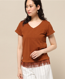 INTERPLANET WINGS | フリンジ付Vネックカットソー(Tシャツ/カットソー)