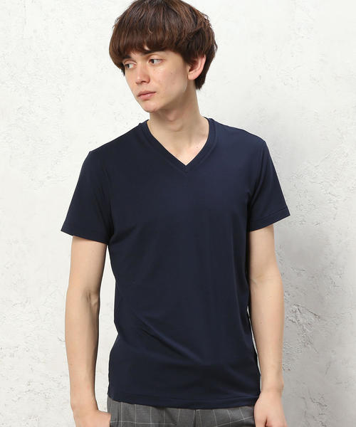 green label relaxing（グリーンレーベルリラクシング）の「★MXP FINE DRY Vネック Tシャツ（Tシャツ/カットソー・メンズ・ホワイト/グレー/ネイビー/ブラック・MEDIUM/LARGE/SMALL/X-LARGE）」の4枚目の写真