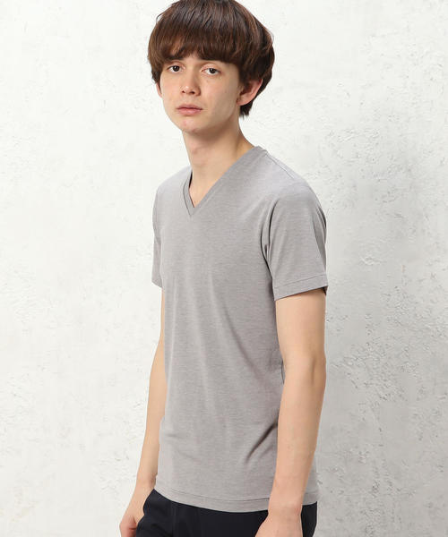 green label relaxing（グリーンレーベルリラクシング）の「★MXP FINE DRY Vネック Tシャツ（Tシャツ/カットソー・メンズ・ホワイト/グレー/ネイビー/ブラック・MEDIUM/LARGE/SMALL/X-LARGE）」の3枚目の写真