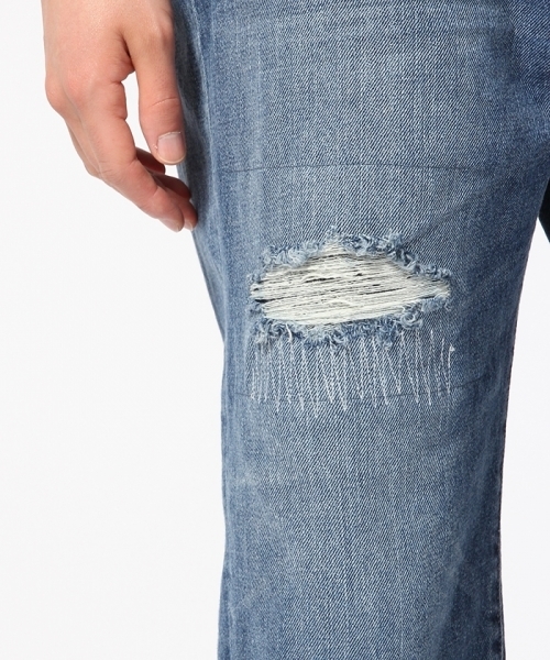 RAGEBLUE（レイジブルー）の「＜コーンミルズ社製デニム使用＞ダメージアンクル5ポケ/721954（デニムパンツ・メンズ・ブルー/ライトブルー・MEDIUM/LARGE）」の10枚目の写真