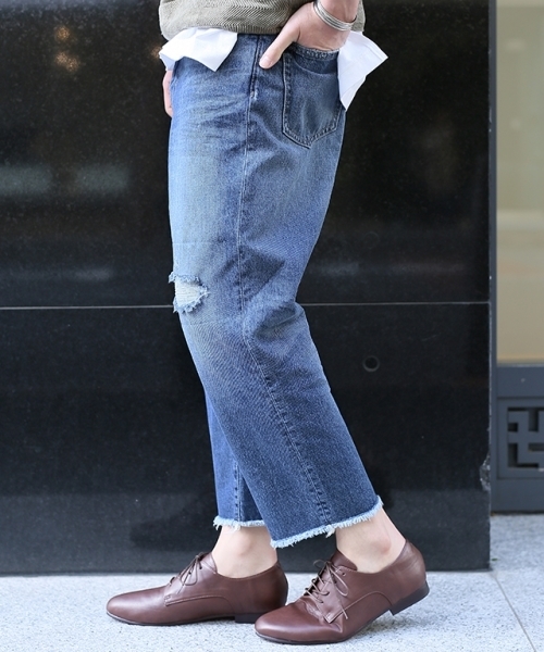 RAGEBLUE（レイジブルー）の「＜コーンミルズ社製デニム使用＞ダメージアンクル5ポケ/721954（デニムパンツ・メンズ・ブルー/ライトブルー・MEDIUM/LARGE）」の9枚目の写真