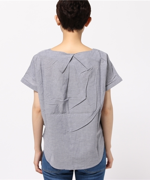 LBC(エルビーシー)の「コットンリネンシャンブレーネジリブラウス(シャツ/ブラウス・レディース・ダークブルー/ネイビー・MEDIUM/LARGE)」の7枚目の写真