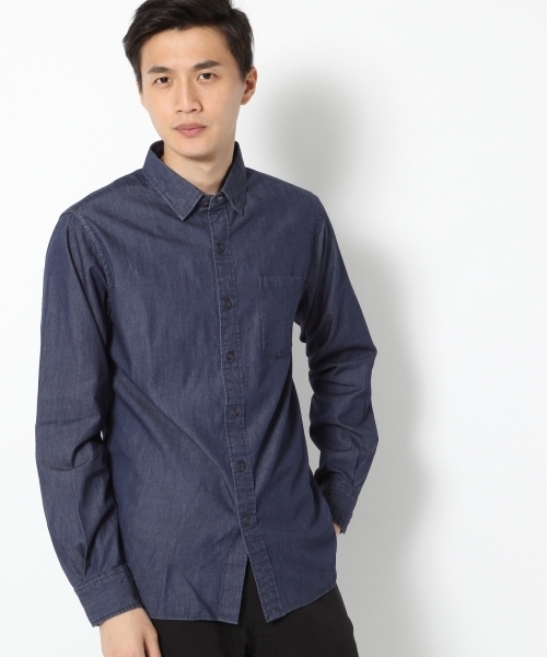 Global Work グローバルワーク の デニムボタンダウンシャツ長袖 シャツ ブラウス Wear