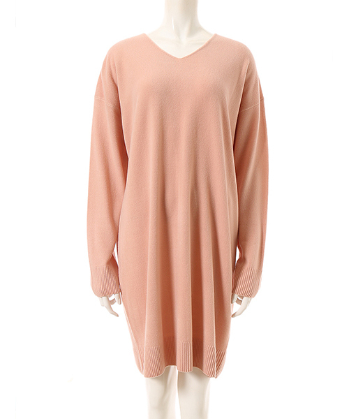 fifth（フィフス）の「プレミアムウォッシャブルVネックリブワンピース（ワンピース・レディース・ピンクベージュ/ブラック/ライトグレー・MEDIUM/LARGE）」の5枚目の写真