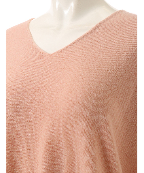 fifth（フィフス）の「プレミアムウォッシャブルVネックリブワンピース（ワンピース・レディース・ピンクベージュ/ブラック/ライトグレー・MEDIUM/LARGE）」の8枚目の写真