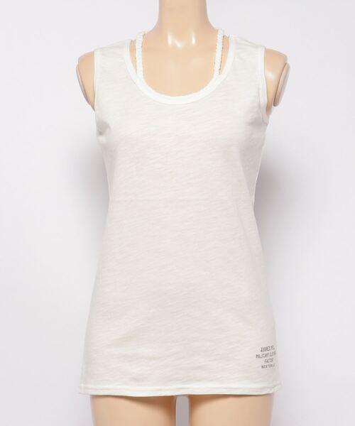 AVIREX（アヴィレックス）の「BRAID TANK TOP/ ブレイド タンクトップ（タンクトップ・レディース・ホワイト/レッド/ネイビー/ロイヤルブルー/その他/その他2/ブラック/マスタード/その他3/オフホワイト/レッド系その他/グレー系その他/ブルー/オレンジ/アイボリー/その他14/グレー系その他2・SMALL/LARGE/MEDIUM）」の3枚目の写真