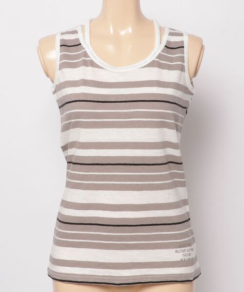 AVIREX（アヴィレックス）の「BRAID TANK TOP/ ブレイド タンクトップ（タンクトップ・レディース・ホワイト/レッド/ネイビー/ロイヤルブルー/その他/その他2/ブラック/マスタード/その他3/オフホワイト/レッド系その他/グレー系その他/ブルー/オレンジ/アイボリー/その他14/グレー系その他2・SMALL/LARGE/MEDIUM）」の7枚目の写真