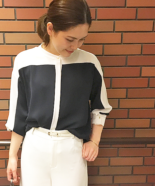 Loungedress ラウンジドレス の バイカラーブラウス シャツ ブラウス Wear