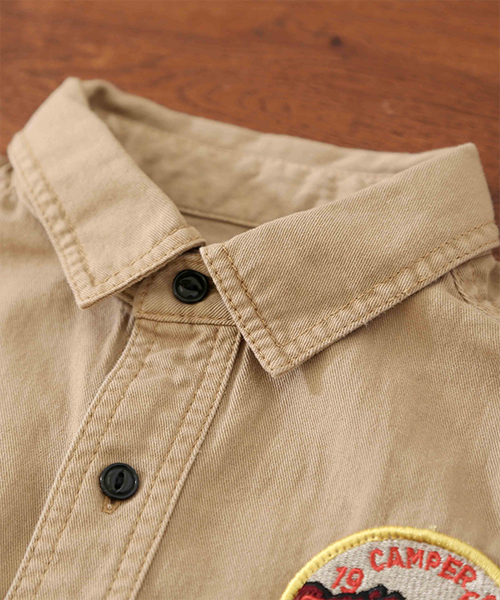 CUBE SUGAR（キューブシュガー）の「ツイルワッペン付ミリタリーワンピース（ワンピース・レディース・ブルー/ベージュ/ネイビー・M）」の20枚目の写真