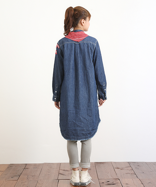 CUBE SUGAR（キューブシュガー）の「ツイルワッペン付ミリタリーワンピース（ワンピース・レディース・ブルー/ベージュ/ネイビー・M）」の12枚目の写真