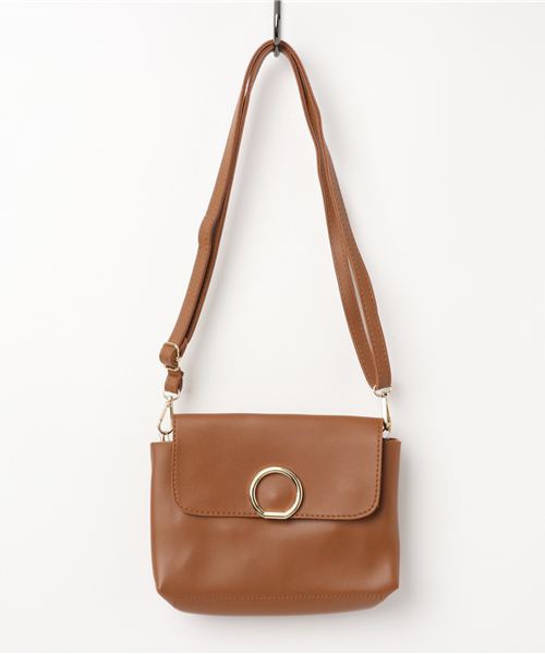 PLAIN CLOTHING（プレーンクロージング）の「フロントサークルショルダーバッグ【PLAIN CLOTHING】（ショルダーバッグ・レディース・ベージュ/ピンク/キャメル/ライトグレー/ブラック/ワイン・FREE）」の17枚目の写真