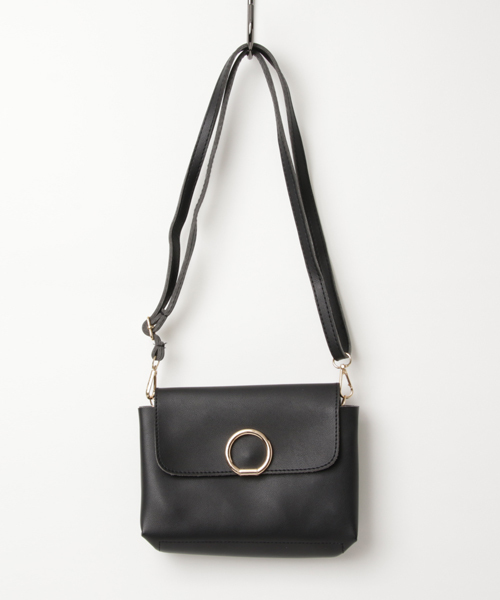 PLAIN CLOTHING（プレーンクロージング）の「フロントサークルショルダーバッグ【PLAIN CLOTHING】（ショルダーバッグ・レディース・ベージュ/ピンク/キャメル/ライトグレー/ブラック/ワイン・FREE）」の14枚目の写真