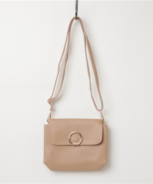PLAIN CLOTHING（プレーンクロージング）の「フロントサークルショルダーバッグ【PLAIN CLOTHING】（ショルダーバッグ・レディース・ベージュ/ピンク/キャメル/ライトグレー/ブラック/ワイン・FREE）」の16枚目の写真