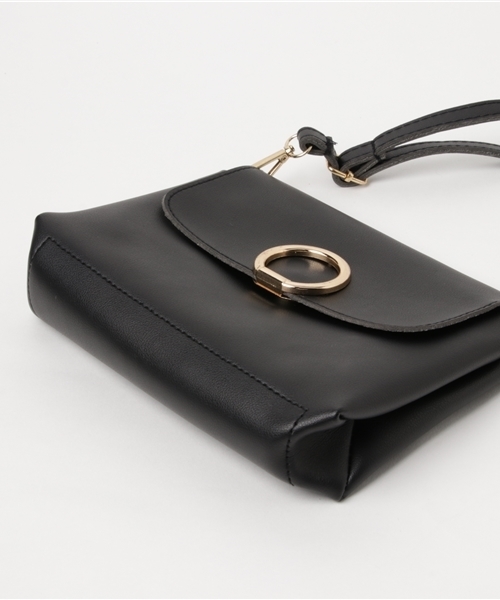 PLAIN CLOTHING（プレーンクロージング）の「フロントサークルショルダーバッグ【PLAIN CLOTHING】（ショルダーバッグ・レディース・ベージュ/ピンク/キャメル/ライトグレー/ブラック/ワイン・FREE）」の10枚目の写真