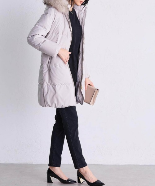 高級 新品】GNA フォックスファー ダウン ロングコート ラベンダー L