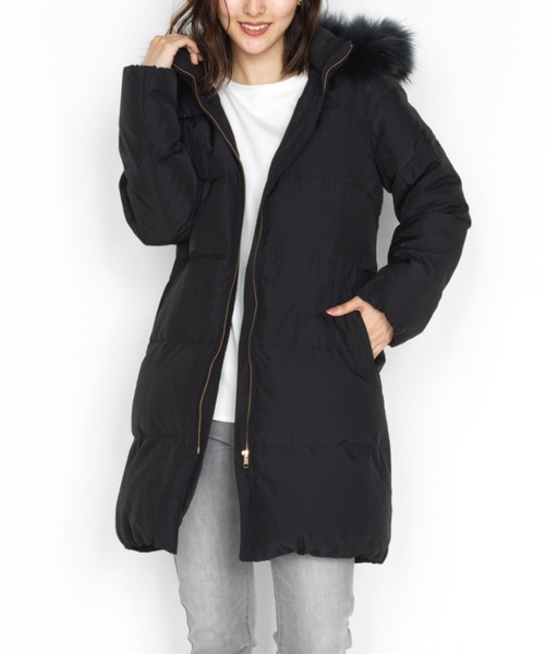 セール】リアルファー付ロング丈ダウンコート（ダウンジャケット